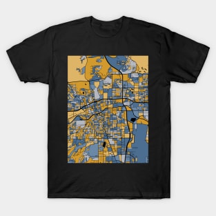 Reno Map Pattern in Blue & Gold T-Shirt